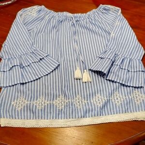 Westport  Blue and White Tunic top.